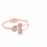 Armreif aus Titanstahl 18k vergoldet 3Stein