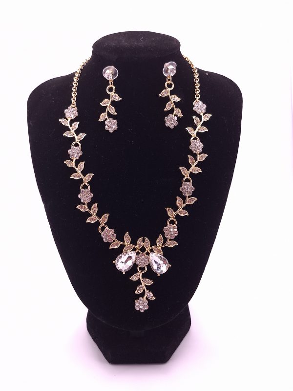 Blumen Schmuckset Halskette und Ohrringe (2)