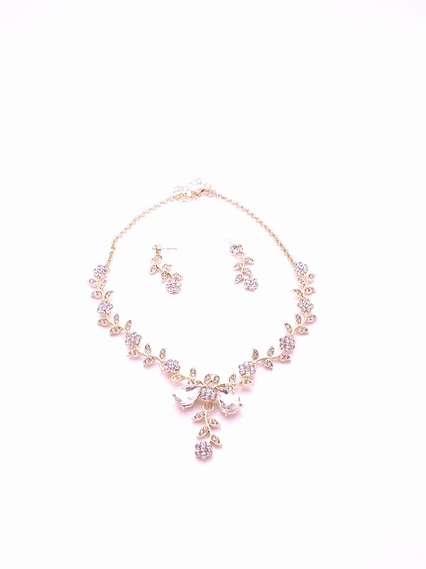 Blumen Schmuckset Halskette und Ohrringe