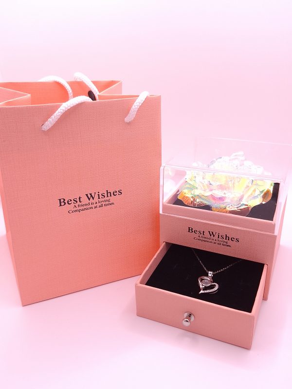 Geschenkset mit Kette und Rose