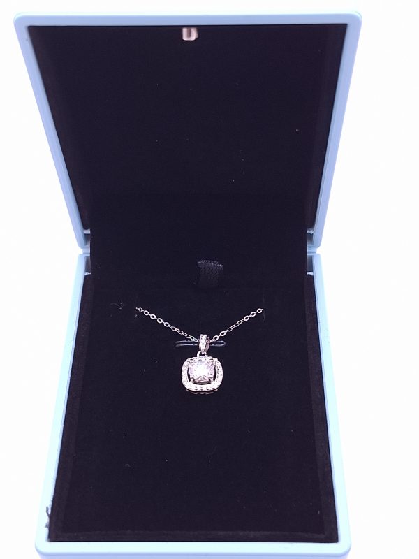 S925 Halskette mit Moissanit Stein (3)