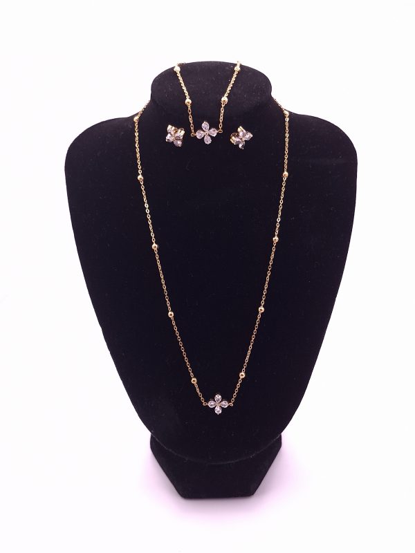 Schmuckset Blume Halskette Armband Ohrring (2)