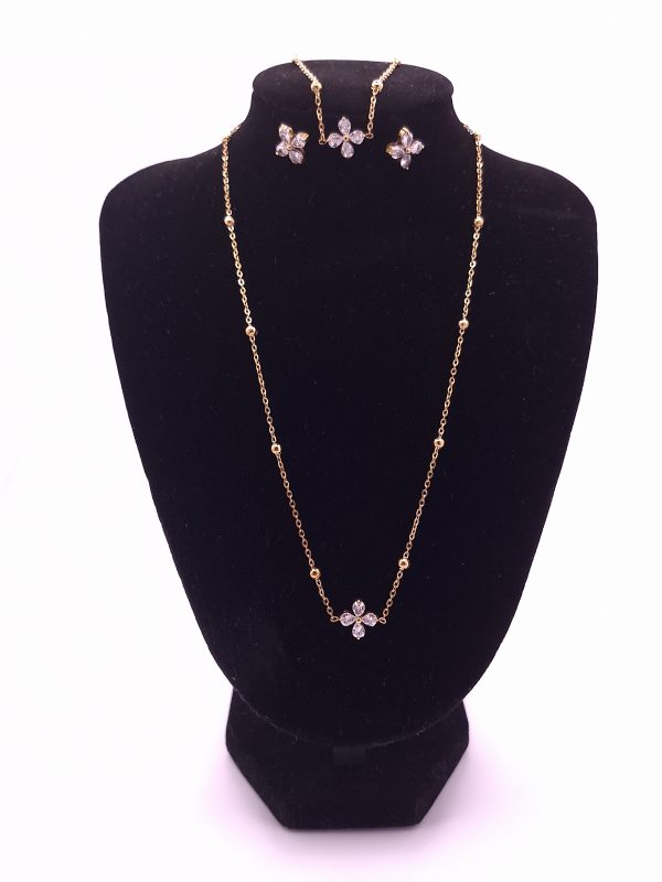 Schmuckset Blume Halskette Armband Ohrring