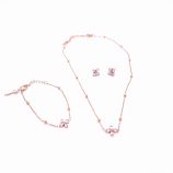 Schmuckset Blume Halskette Armband Ohrringe