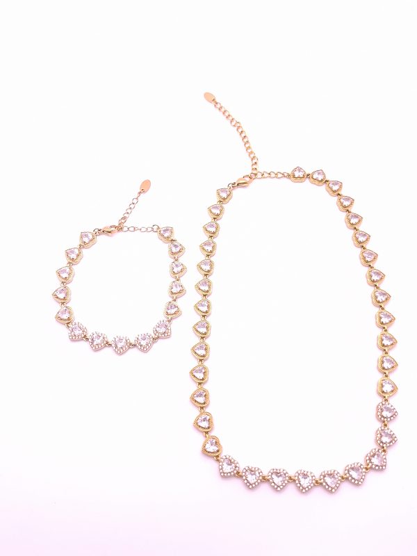 Schmuckset Herz mit Glitzer