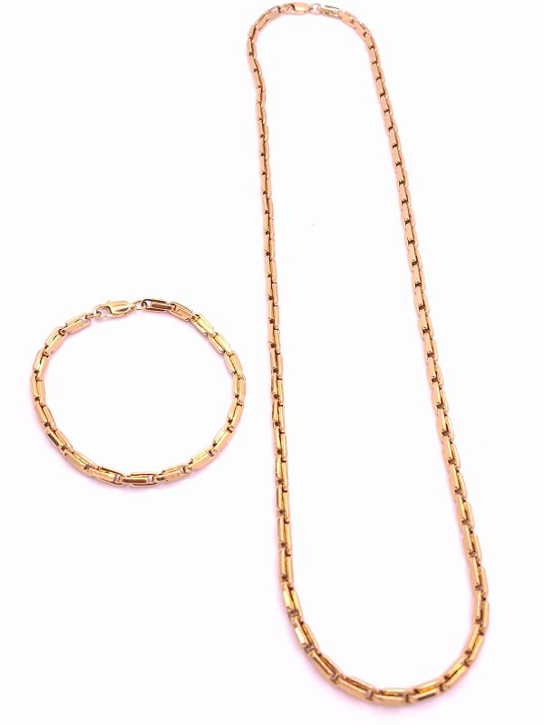 Titanstahl Ankerkette  18k vergoldet